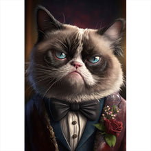 Lade das Bild in den Galerie-Viewer, Poster Katze im Anzug Digital Art Hochformat