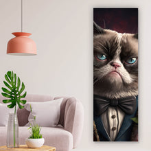 Lade das Bild in den Galerie-Viewer, Poster Katze im Anzug Digital Art Panorama Hoch
