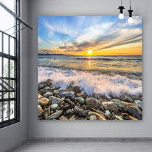 Lade das Bild in den Galerie-Viewer, Aluminiumbild Kiesstrand in Korsika Quadrat