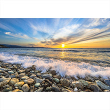 Lade das Bild in den Galerie-Viewer, Spannrahmenbild Kiesstrand in Korsika Querformat