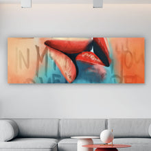 Lade das Bild in den Galerie-Viewer, Acrylglasbild Küssende Lippen Street Art Panorama