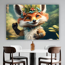 Lade das Bild in den Galerie-Viewer, Leinwandbild Kleiner Fuchs Hawaii Digital Art Querformat