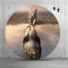 Lade das Bild in den Galerie-Viewer, Aluminiumbild Kleiner Löwe Motivation Kreis
