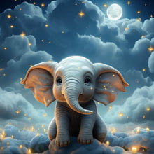 Lade das Bild in den Galerie-Viewer, Poster Kleines Elefantenkind im Himmel Quadrat