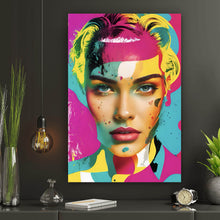 Lade das Bild in den Galerie-Viewer, Poster Buntes Frauengesicht Modern Art Hochformat