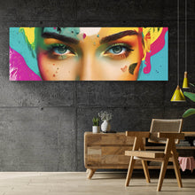 Lade das Bild in den Galerie-Viewer, Poster Buntes Frauengesicht Modern Art Panorama