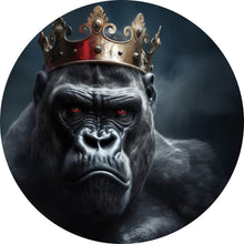 Lade das Bild in den Galerie-Viewer, Aluminiumbild gebürstet König der Gorillas Kreis