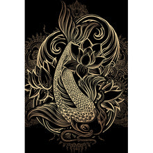 Lade das Bild in den Galerie-Viewer, Poster Koi Karpfen Gold Hochformat