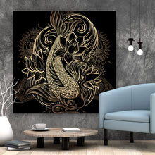 Lade das Bild in den Galerie-Viewer, Poster Koi Karpfen Gold Quadrat