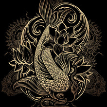 Lade das Bild in den Galerie-Viewer, Poster Koi Karpfen Gold Quadrat