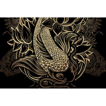 Lade das Bild in den Galerie-Viewer, Poster Koi Karpfen Gold Querformat
