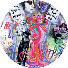 Lade das Bild in den Galerie-Viewer, Aluminiumbild Stars und Comic Blau Pop Art Kreis