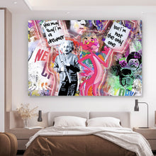 Lade das Bild in den Galerie-Viewer, Leinwandbild Stars und Comic Pink Pop Art No.2 Querformat