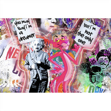 Lade das Bild in den Galerie-Viewer, Aluminiumbild Stars und Comic Pink Pop Art No.2 Querformat