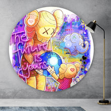 Lade das Bild in den Galerie-Viewer, Aluminiumbild gebürstet The Future is Yours Pop Art Kreis
