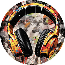 Lade das Bild in den Galerie-Viewer, Aluminiumbild gebürstet Kopfhörer Headphone Pop Art Kreis