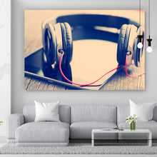 Lade das Bild in den Galerie-Viewer, Aluminiumbild gebürstet Kopfhörer Lifestyle Querformat
