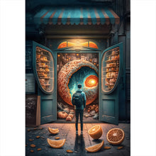 Lade das Bild in den Galerie-Viewer, Leinwandbild Kosmische Früchtebar Digital Art Hochformat