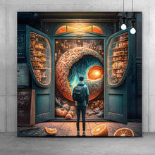 Lade das Bild in den Galerie-Viewer, Leinwandbild Kosmische Früchtebar Digital Art Quadrat