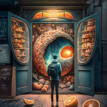 Lade das Bild in den Galerie-Viewer, Leinwandbild Kosmische Früchtebar Digital Art Quadrat