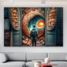 Lade das Bild in den Galerie-Viewer, Leinwandbild Kosmische Früchtebar Digital Art Querformat