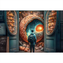 Lade das Bild in den Galerie-Viewer, Leinwandbild Kosmische Früchtebar Digital Art Querformat