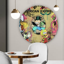 Lade das Bild in den Galerie-Viewer, Aluminiumbild gebürstet Kreditkarte Pop Art Kreis