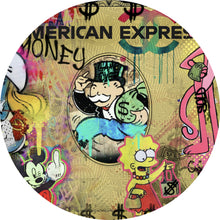 Lade das Bild in den Galerie-Viewer, Aluminiumbild gebürstet Kreditkarte Pop Art Kreis