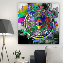 Lade das Bild in den Galerie-Viewer, Leinwandbild Kryptowährung Ethereum Quadrat