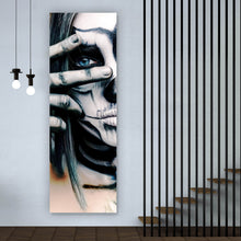 Lade das Bild in den Galerie-Viewer, Acrylglasbild La Catrina Blue Eye Panorama Hoch