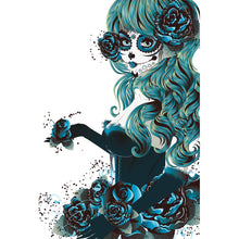 Lade das Bild in den Galerie-Viewer, Spannrahmenbild La Catrina Comic Hochformat