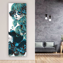 Lade das Bild in den Galerie-Viewer, Leinwandbild La Catrina Comic Panorama Hoch