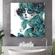 Lade das Bild in den Galerie-Viewer, Leinwandbild La Catrina Comic Quadrat
