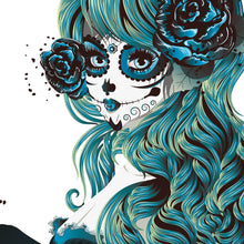 Lade das Bild in den Galerie-Viewer, Leinwandbild La Catrina Comic Quadrat