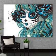 Lade das Bild in den Galerie-Viewer, Leinwandbild La Catrina Comic Querformat