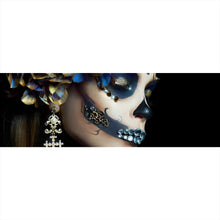 Lade das Bild in den Galerie-Viewer, Poster La Catrina mit blauen Blüten Panorama