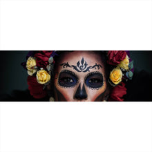 Lade das Bild in den Galerie-Viewer, Spannrahmenbild La Catrina mit Blumenkrone Panorama
