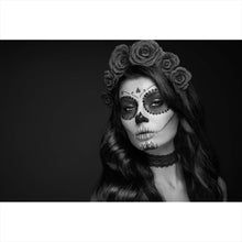 Lade das Bild in den Galerie-Viewer, Acrylglasbild La Catrina Schwarz Weiß Querformat