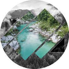 Lade das Bild in den Galerie-Viewer, Aluminiumbild gebürstet Landschaft in Slowenien Kreis