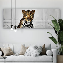 Lade das Bild in den Galerie-Viewer, Leinwandbild Leopard in der Badewanne Modern Art Panorama