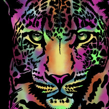 Lade das Bild in den Galerie-Viewer, Leinwandbild Leopard Neon Quadrat