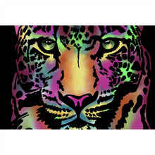 Lade das Bild in den Galerie-Viewer, Leinwandbild Leopard Neon Querformat