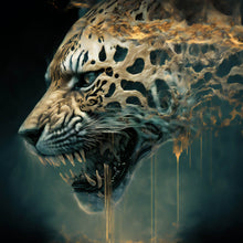 Lade das Bild in den Galerie-Viewer, Spannrahmenbild Leopard Surreal Quadrat