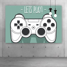 Lade das Bild in den Galerie-Viewer, Aluminiumbild gebürstet Lets Play Querformat
