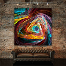 Lade das Bild in den Galerie-Viewer, Leinwandbild Leuchtend buntes abstraktes Muster Quadrat