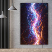 Lade das Bild in den Galerie-Viewer, Aluminiumbild Leuchtende Blitze Hochformat