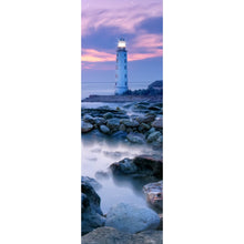 Lade das Bild in den Galerie-Viewer, Leinwandbild Leuchtturm mit lila Wolken Panorama Hoch