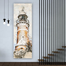 Lade das Bild in den Galerie-Viewer, Spannrahmenbild Leuchtturm Skizzen Stil Panorama Hoch