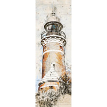 Lade das Bild in den Galerie-Viewer, Leinwandbild Leuchtturm Skizzen Stil Panorama Hoch