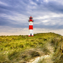 Lade das Bild in den Galerie-Viewer, Poster Leuchtturm an der Nordsee Küste Quadrat